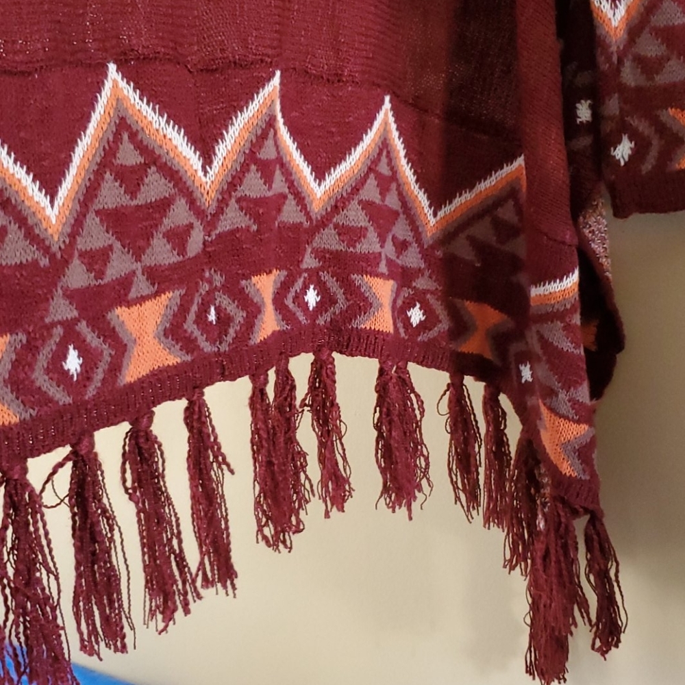 Entro Aztec Fringe Open Cardigan Size S - Picture 4 of 7